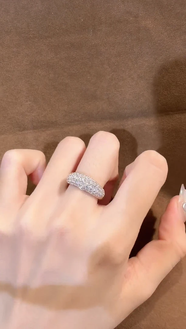 18K金镶嵌实验室培育钻石泥鳅背戒指 k黄 13号圈 精致款