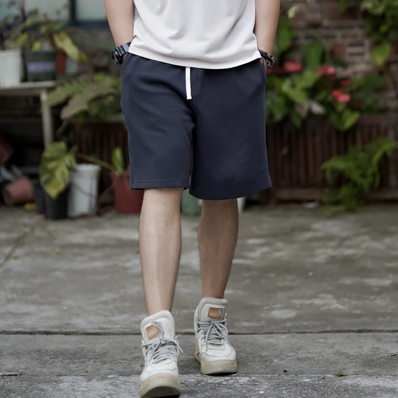 五分裤珠地空气层纯棉短裤宽松大码透气运动裤篮球针织卫裤男夏