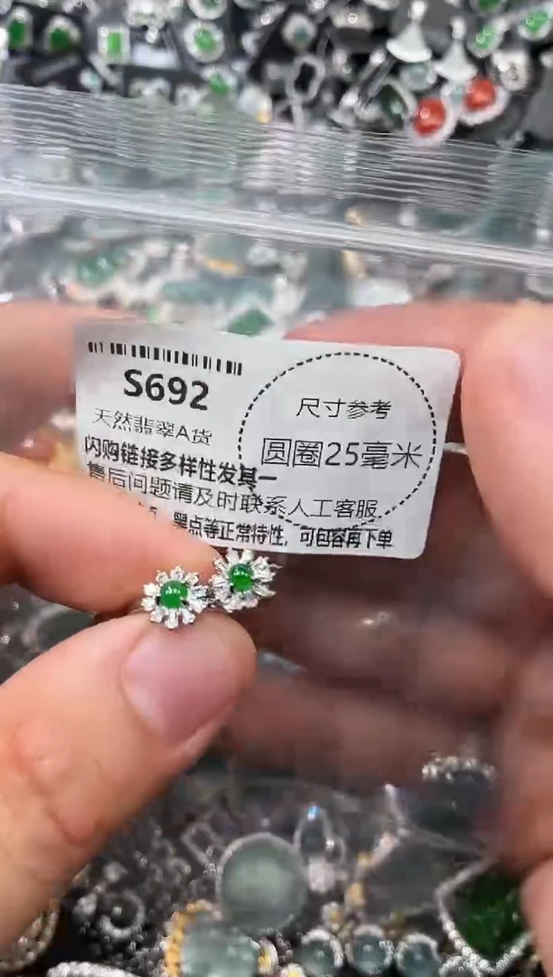 翡翠未镶嵌颈饰S692耳扣