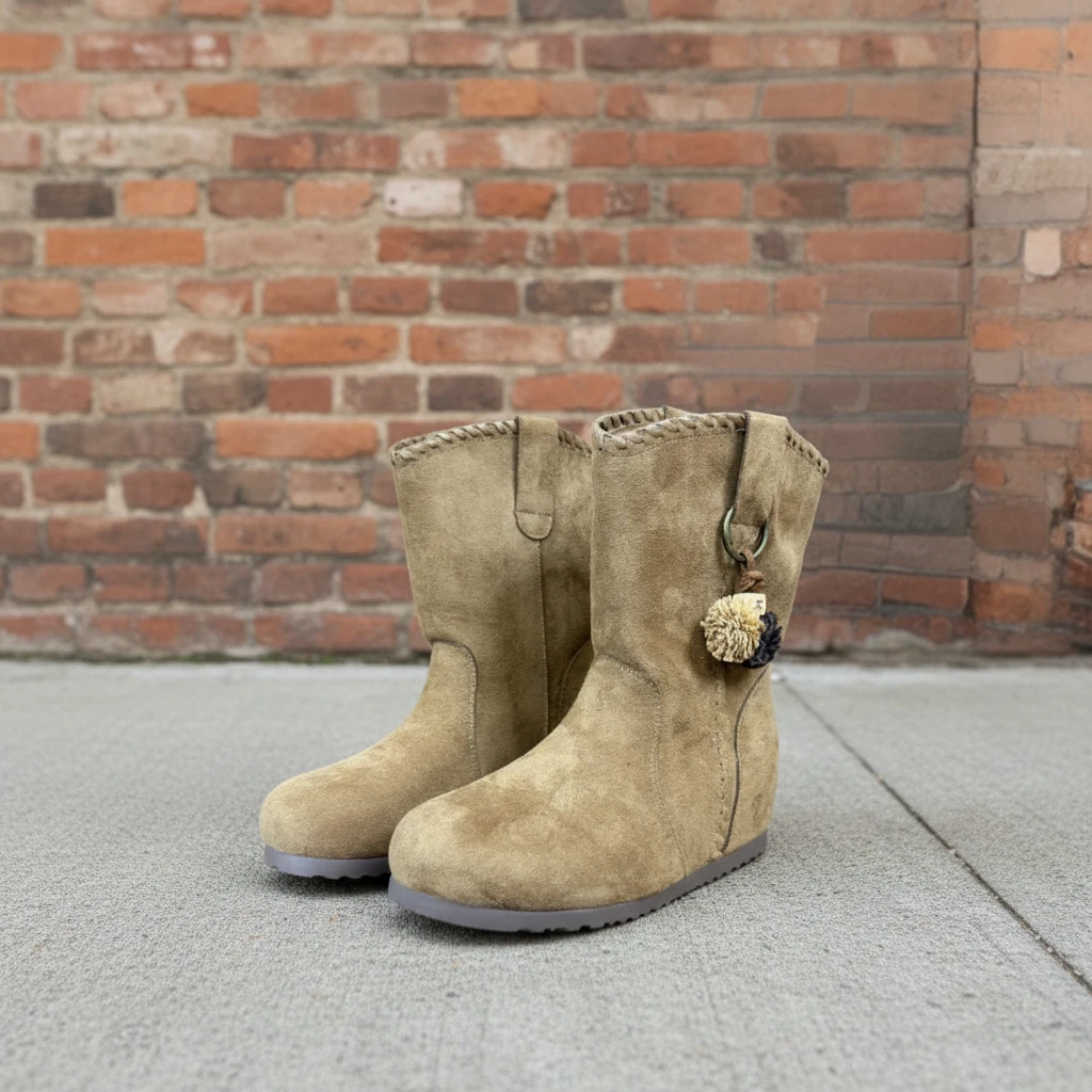 年底秒杀内增高马丁靴女2026新款秋季爆款西部堆堆靴复古勃肯短靴