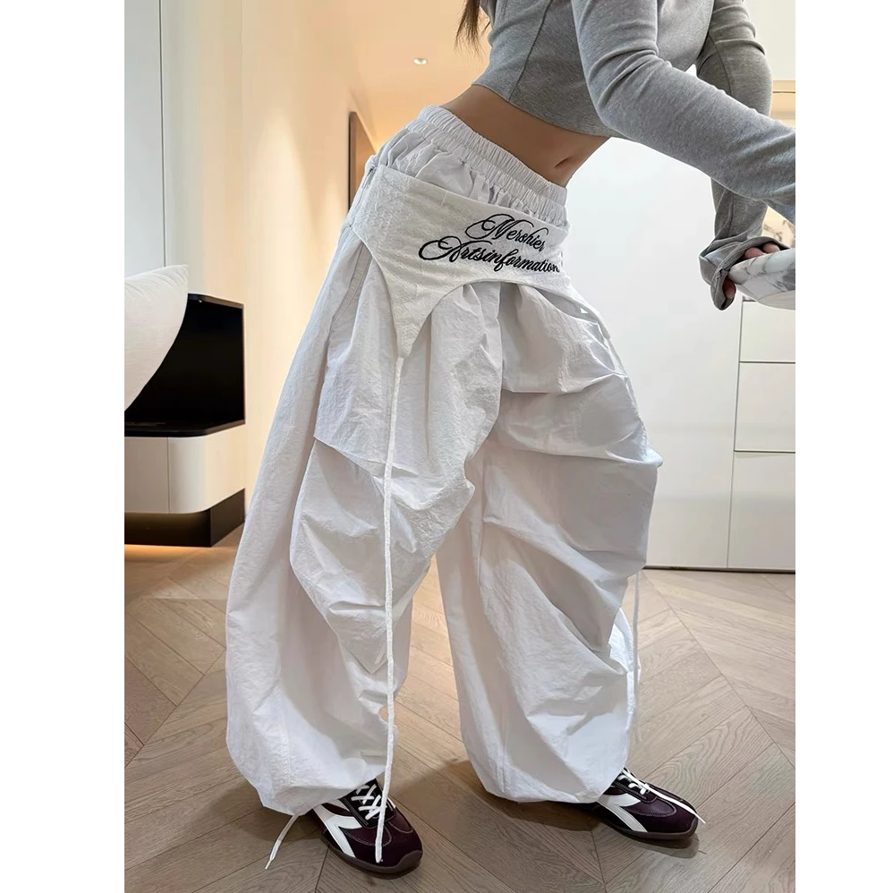 美式复古叠叠乐设计感阔腿裤男女宽松休闲街头爵士舞蹈运动工装裤