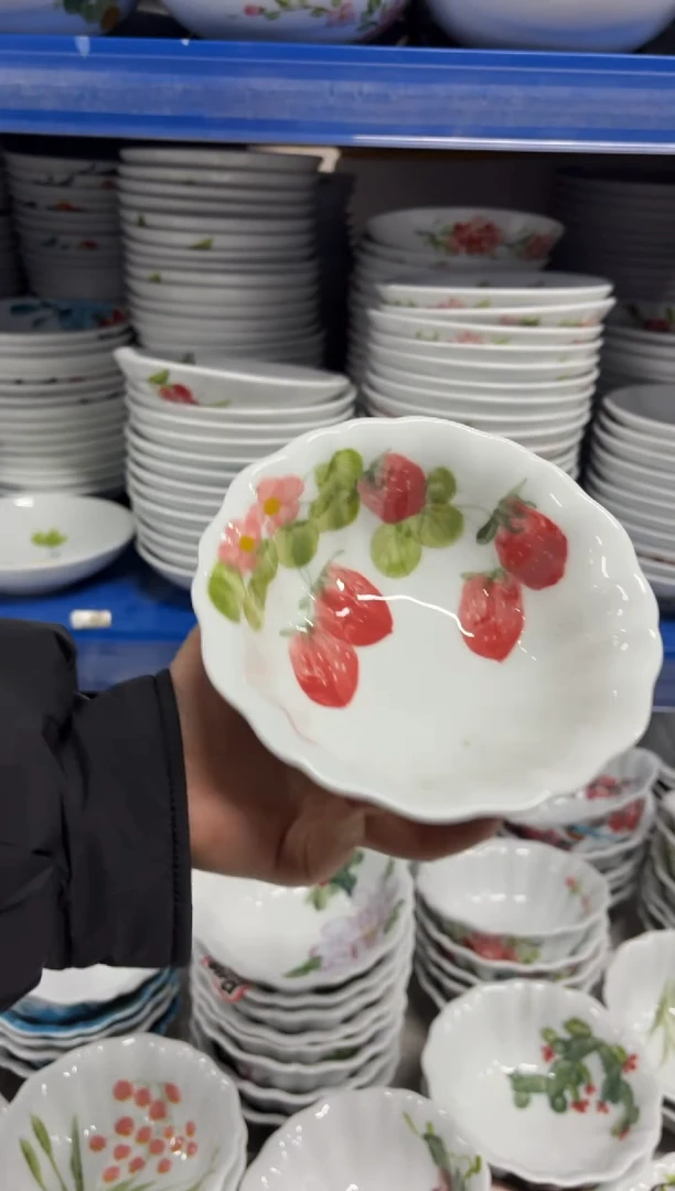 景德镇高温陶瓷食品级手绘釉中彩-花边碗