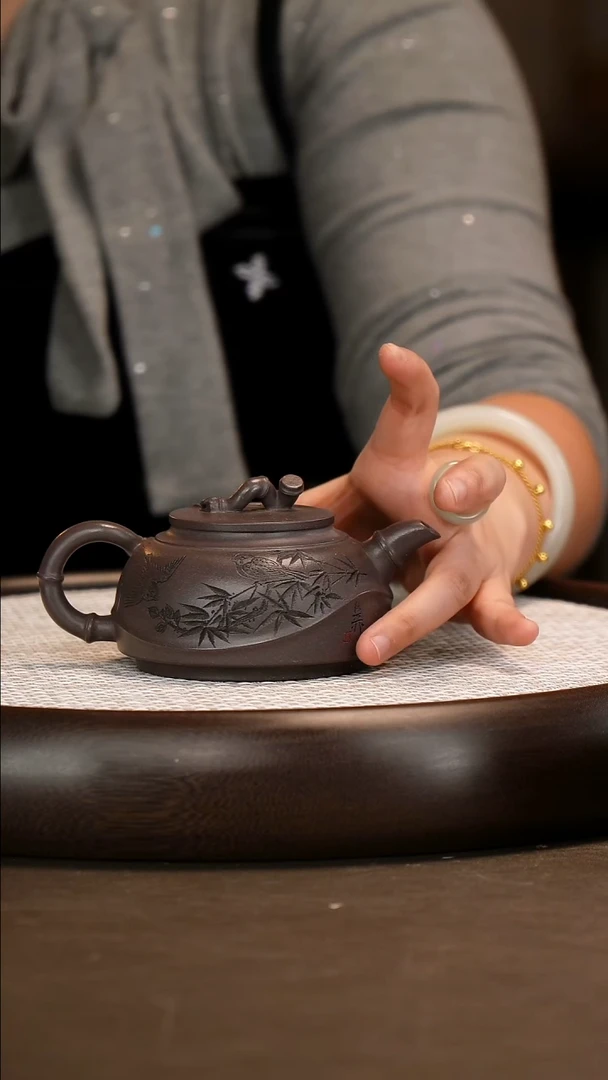 紫砂茶具【李霓】天青竹韵   250CC