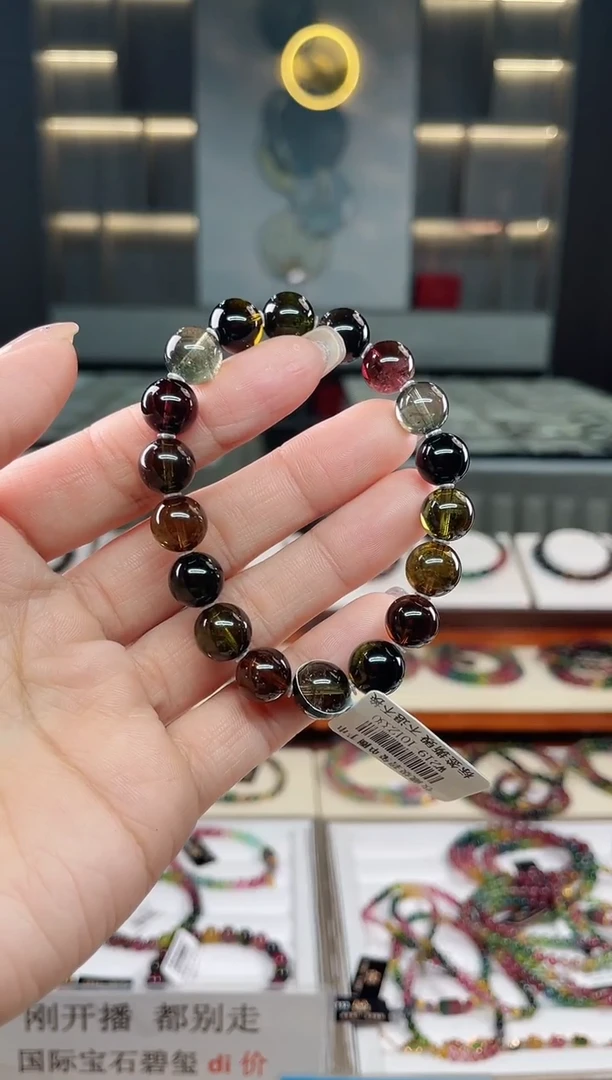 未镶嵌老矿碧玺单圈手串10mm+碧玺（多样性发一条）T