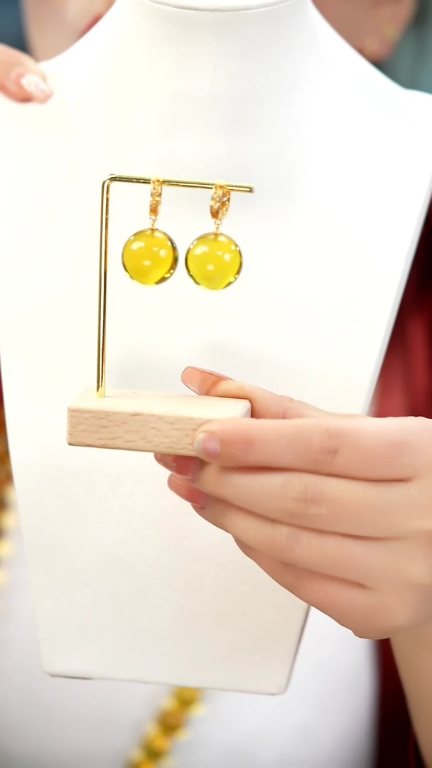 【闪购商品】蓝珀耳饰银S925镶嵌20+蓝珀耳扣款耳坠