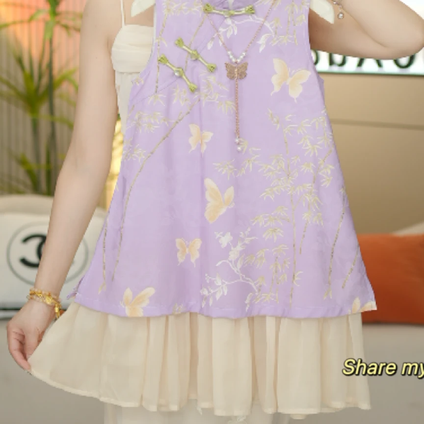 女童2025夏季新款洋气国风新中式旗袍连衣裙-6227