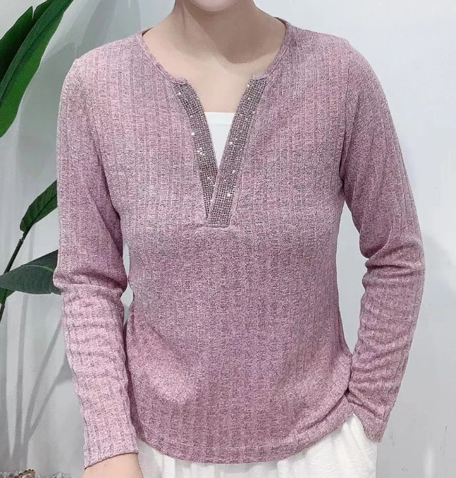 2701 女士时尚百搭休闲V领小衫 MP