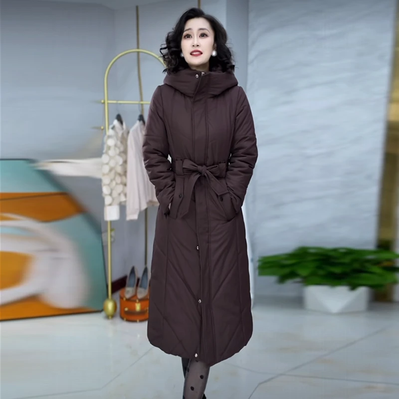 时尚气质棉服大衣2025冬季新款加棉加厚中长款小个子修身显瘦外套