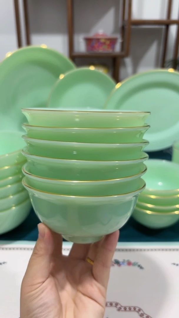 硬质细瓷4.5英寸玉瓷碗6个口径11.5厘米