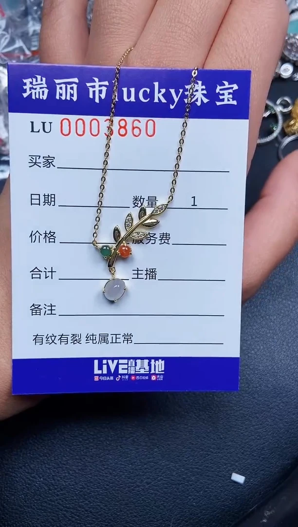 【闪购商品】翡翠颈饰银S925镶嵌3860