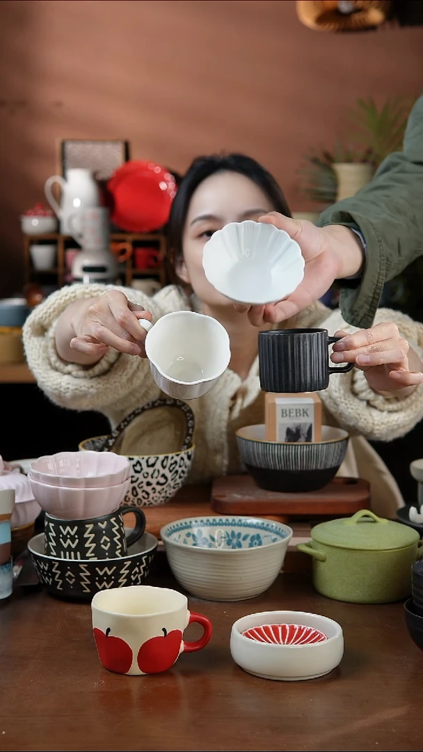 瓷片黑白水杯 加送小碟 微瑕 凑满20发货