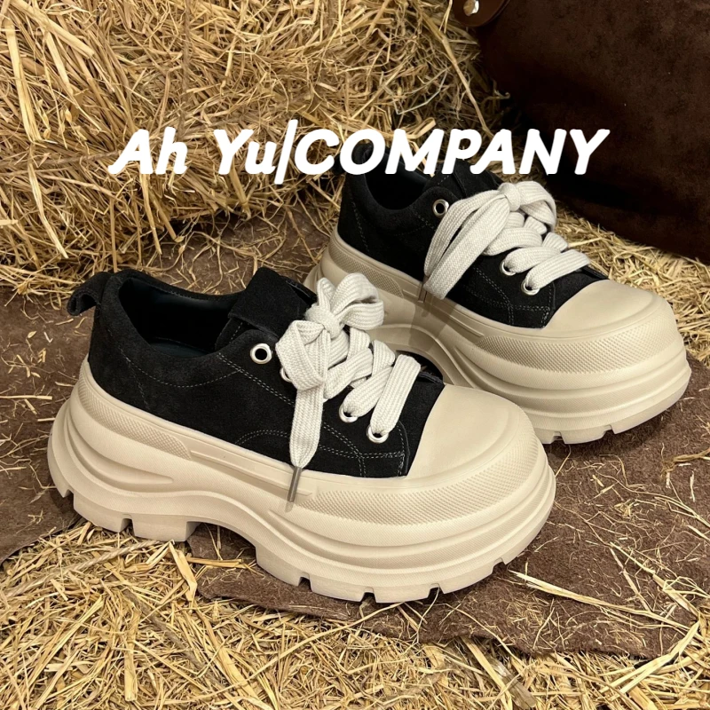 真皮厚底小白鞋女2025秋季新款韩版复古大头轻便发泡休闲板鞋女鞋