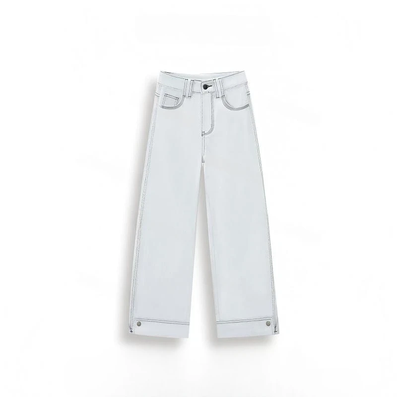 zonefive2025夏季新款牛仔裤直筒烟管宽松九分女士垂感休闲裤