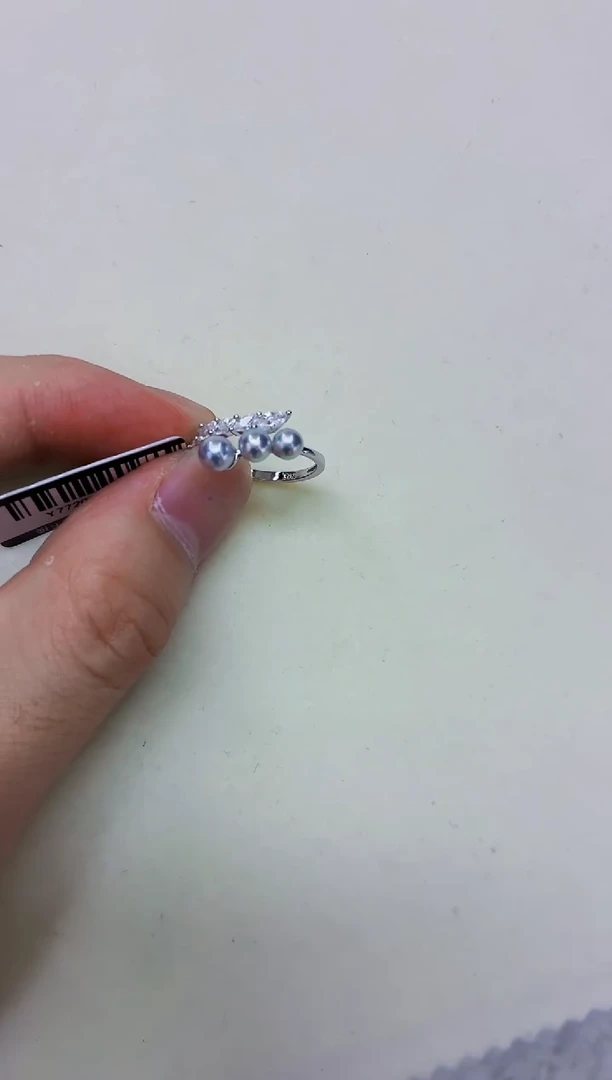 银S925镶嵌DA海水珍珠戒指 y772