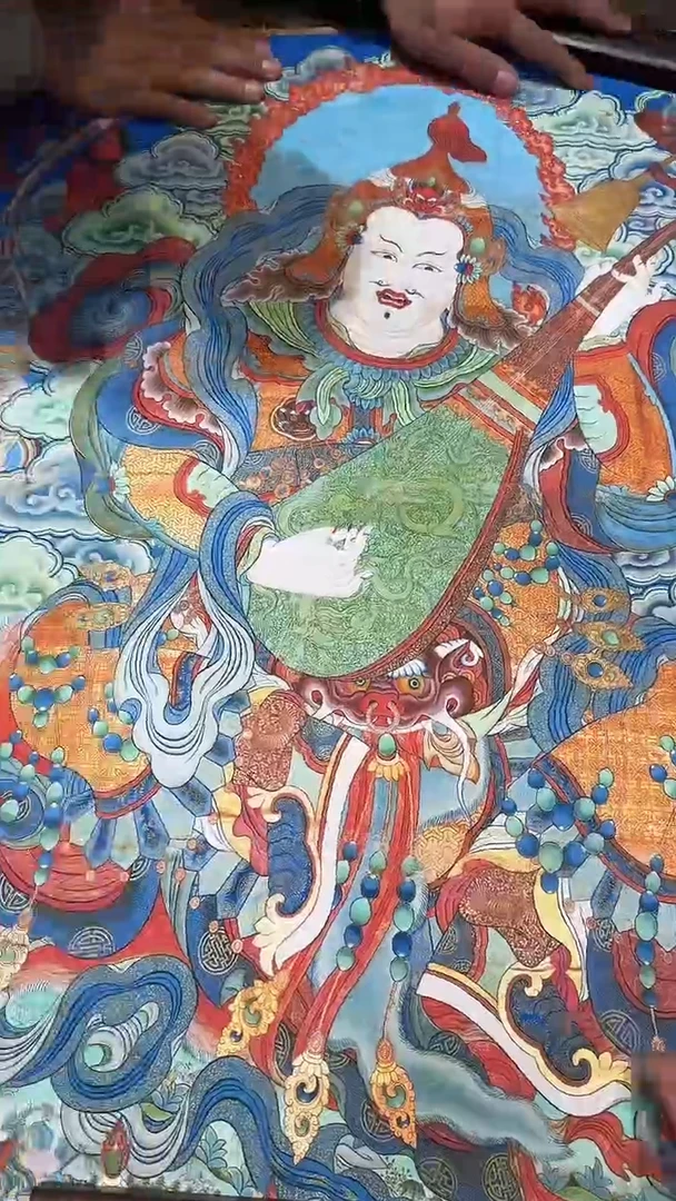卷轴画【主播精品】高端卷轴画——唐卡AA133持国天王
