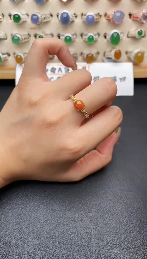 翡翠戒指银S925镶嵌一物一证一礼盒