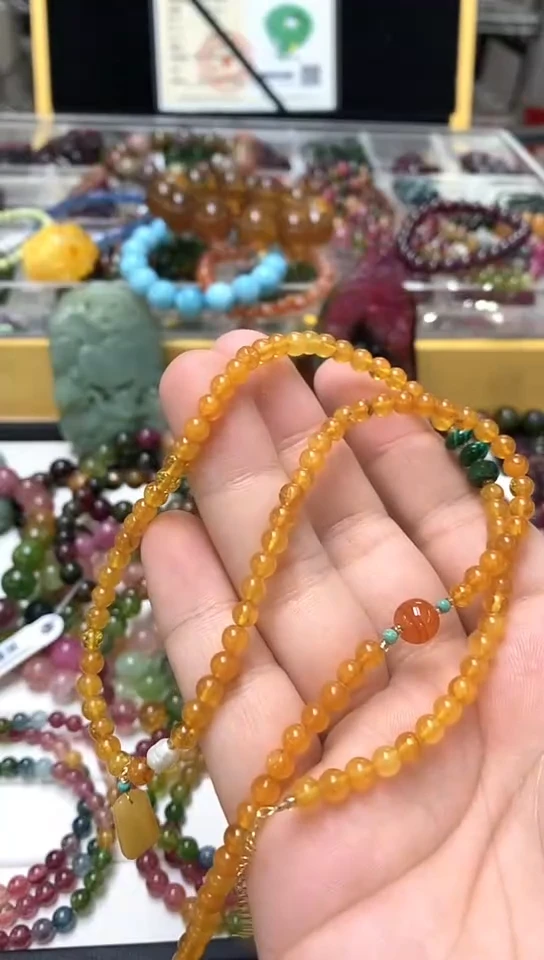 琥珀颈饰未镶嵌手链2