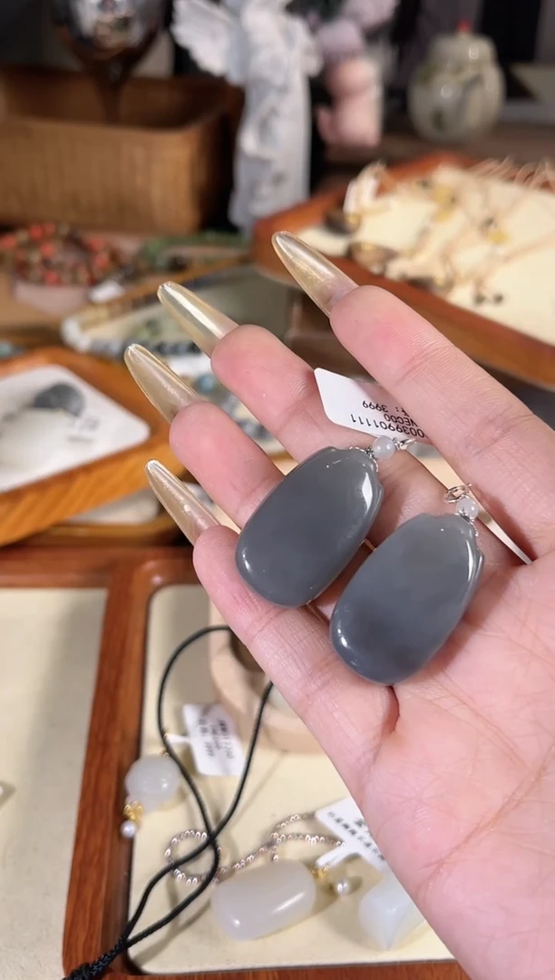 吊坠(不含链)银S925镶嵌和田玉多样性发其一孤品默认微瑕