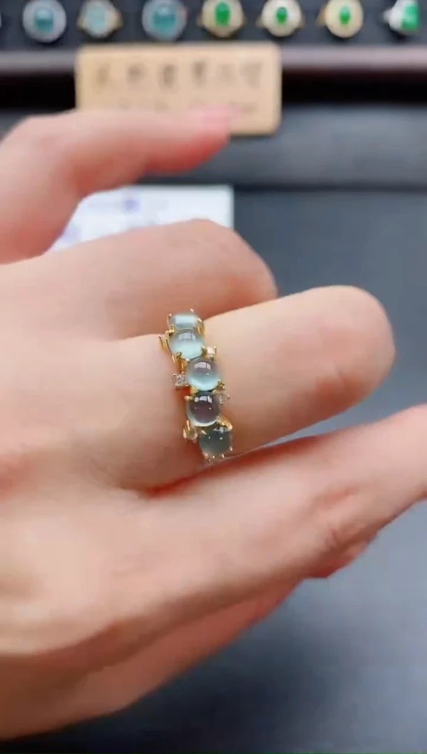 银S925镶嵌戒指翡翠1