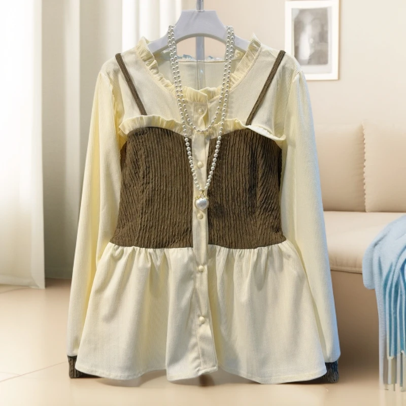 YD新款洋气减龄时尚大码胖妹妹小衫上衣