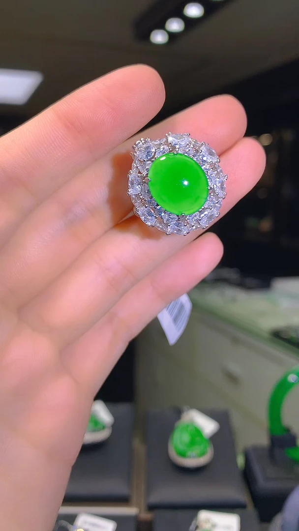 银S925镀金镶嵌挂件翡翠007（多样性发其一）