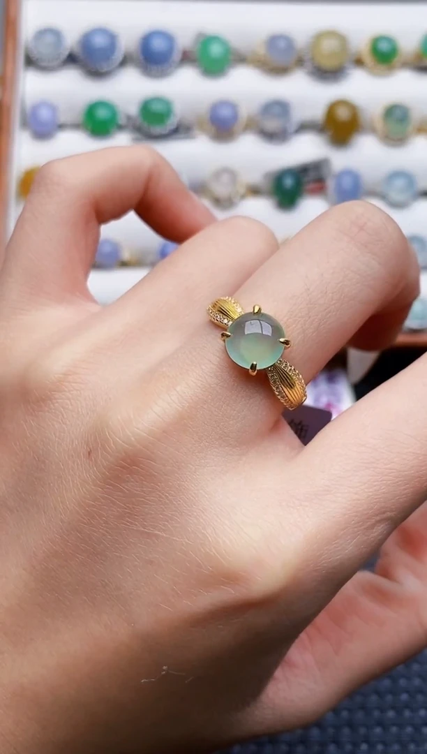 银S925镶嵌戒指翡翠2627