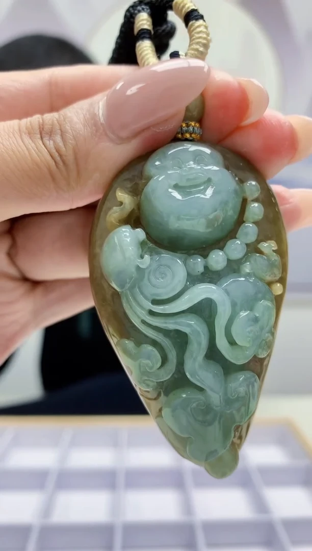 定制翡翠未镶嵌4898MM-毛货挂件115