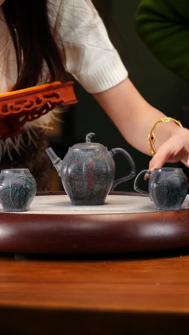 WWX86雪花泥竹缘套组200cc两杯