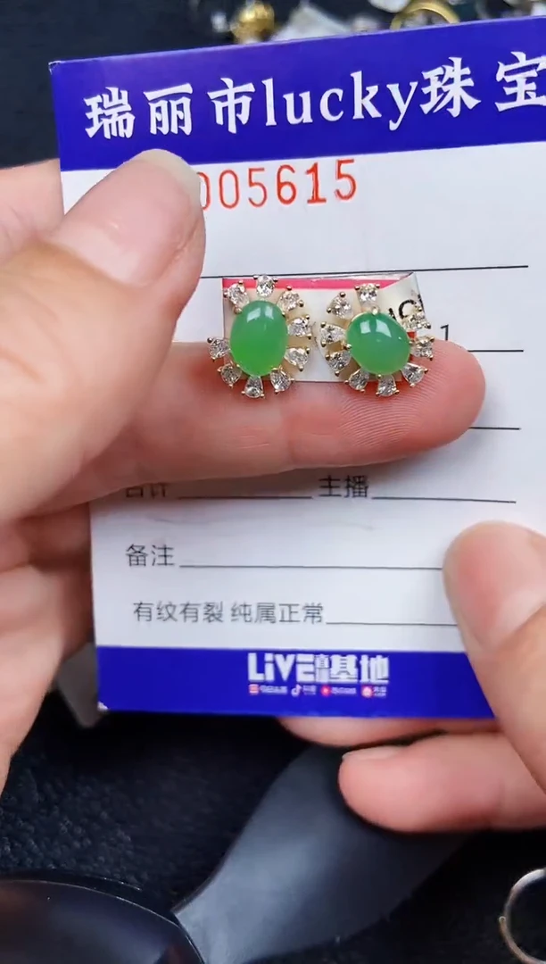 翡翠银S925镶嵌颈饰5615