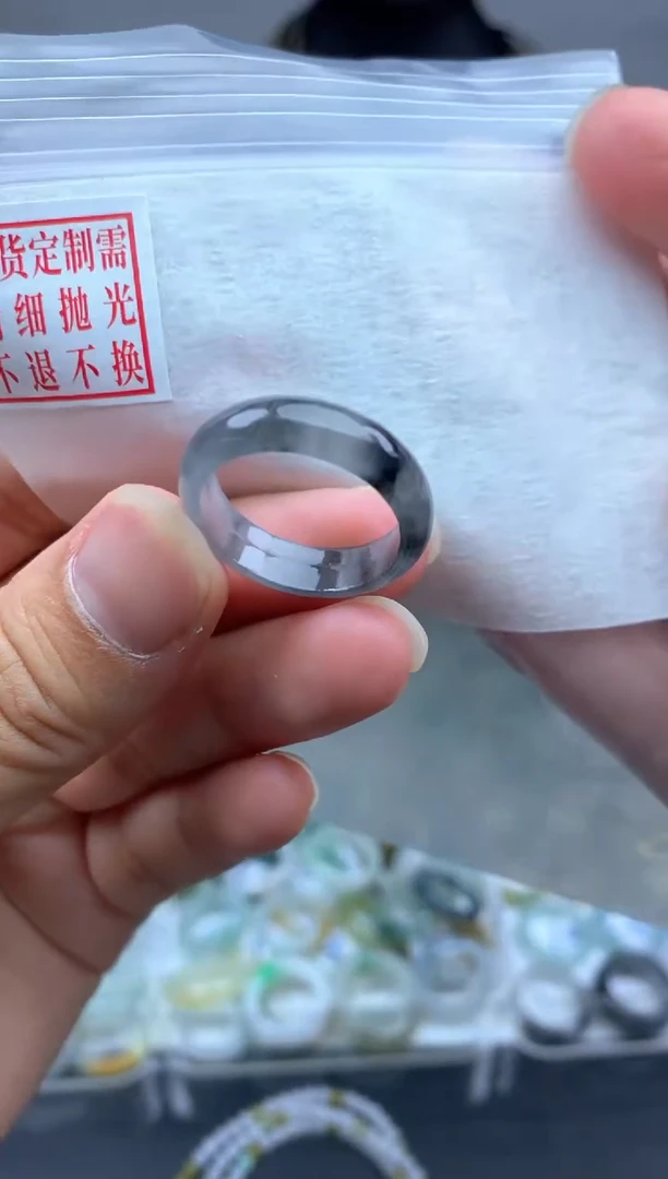 定制翡翠未镶嵌毛货需精细抛光戒圈16#
