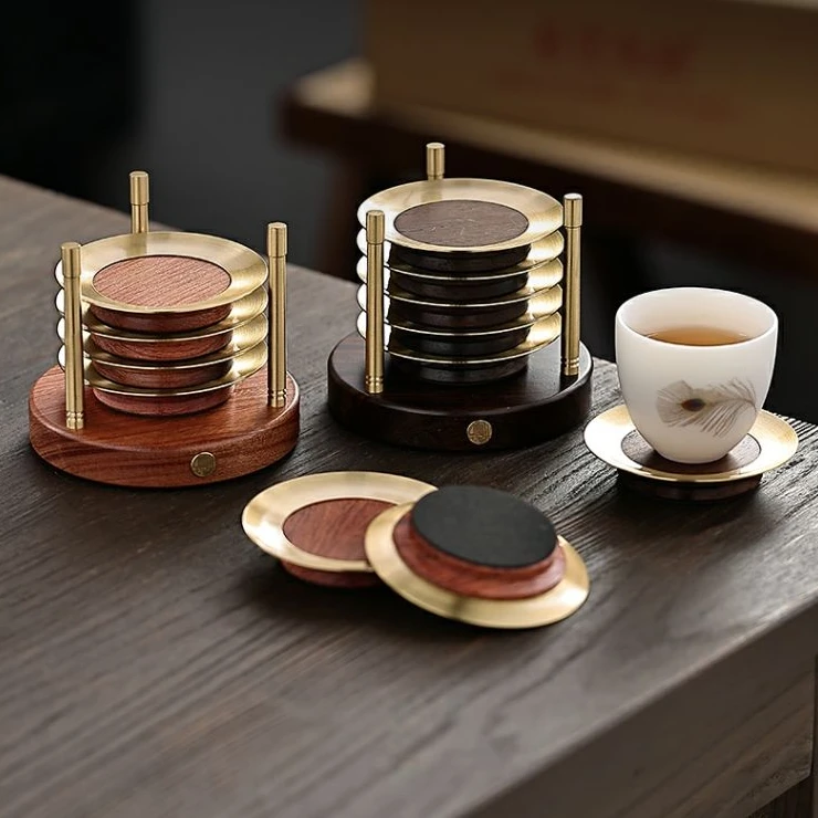 茶杯垫茶道茶具配件茶盘茶桌摆件防烫实木隔热垫茶托底托茶杯架