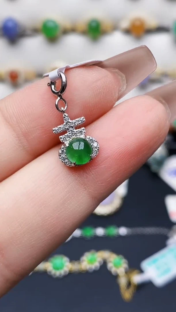 银S925镶嵌戒指翡翠0187