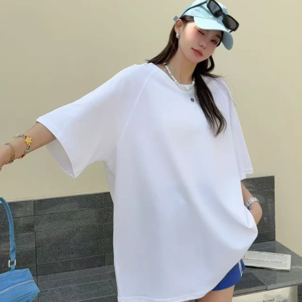 新款大版型插肩袖净版大T 慵懒感百搭显瘦半袖T