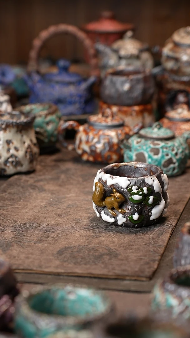 【闪购商品】手捏柴烧志野杯杯