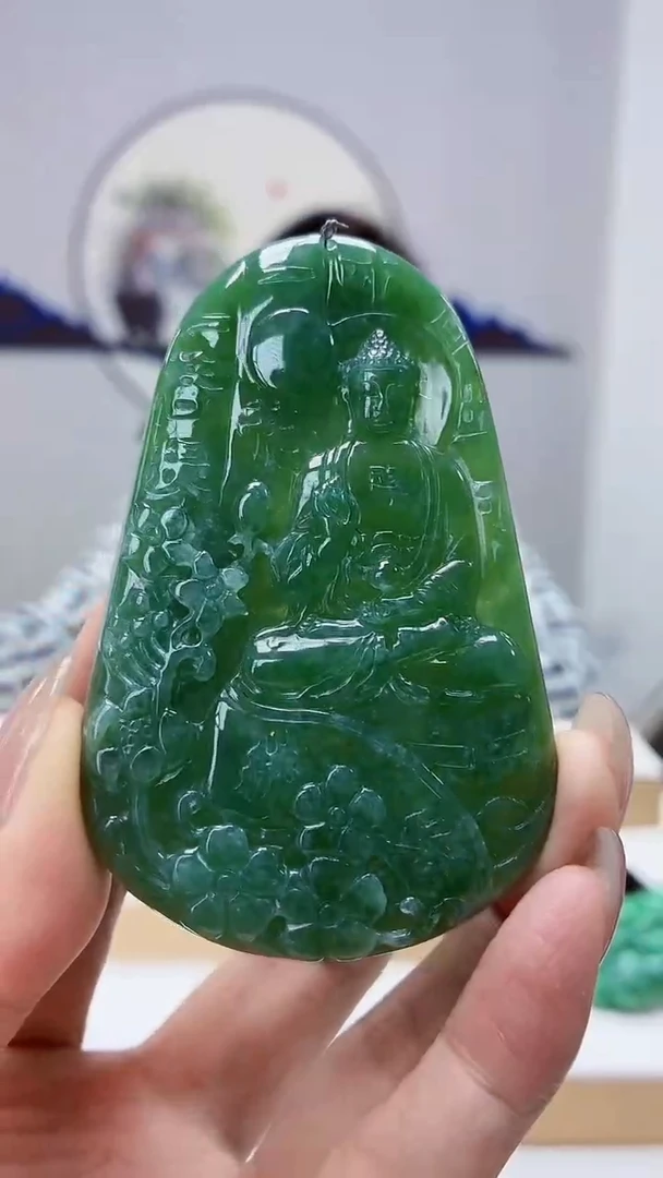 未镶嵌定制翡翠5160MM-毛货挂件74