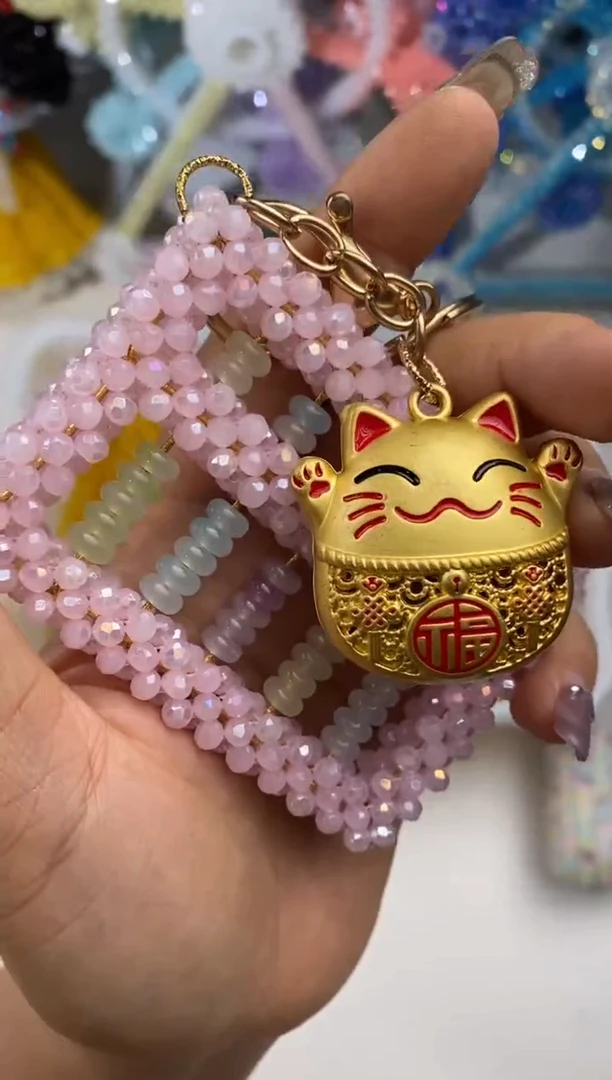 玻璃0452金色招财猫2个