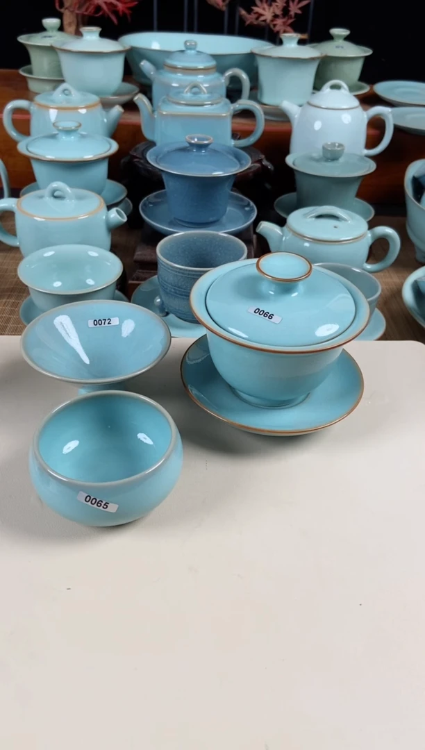 【闪购商品】其他65+66+72微瑕一整套汝瓷茶具