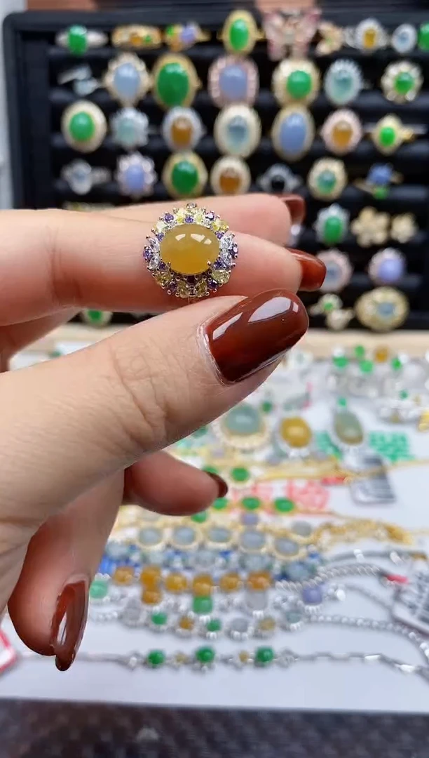 银S925镶嵌戒指翡翠183