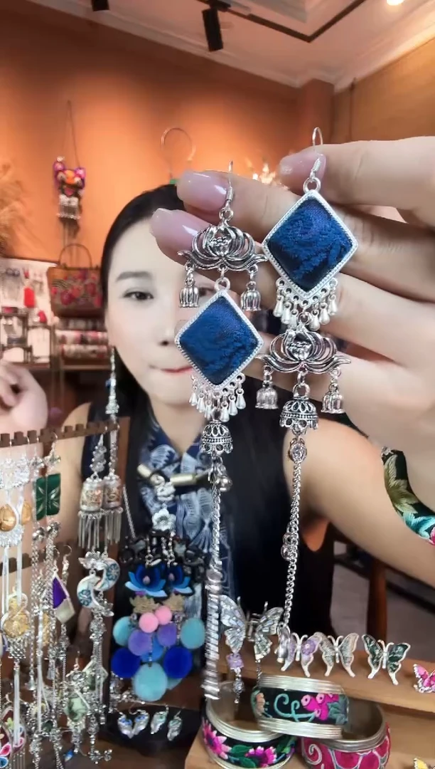 刺绣纯手工民族风耳环