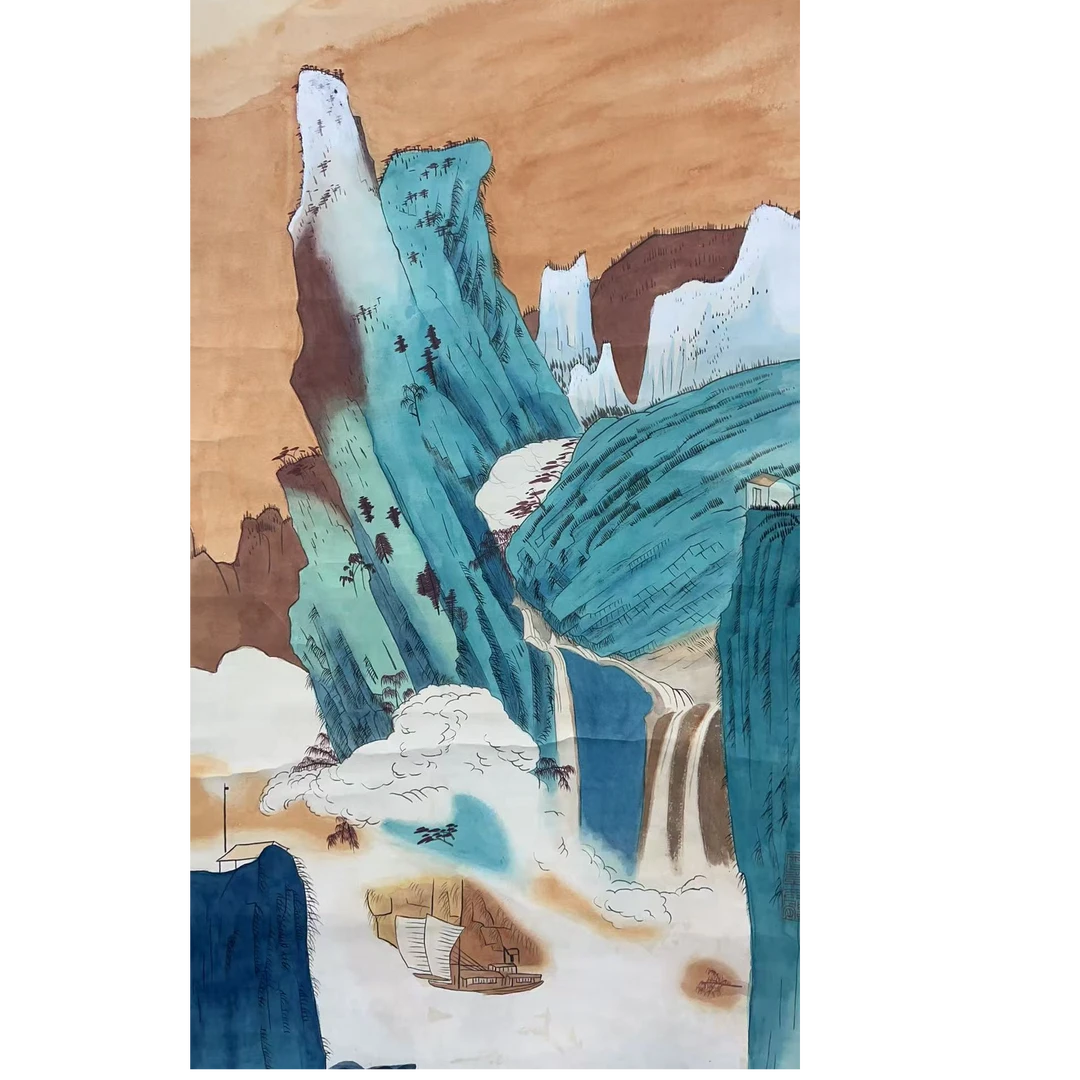 张 款山水挂轴50×100约4.5平尺