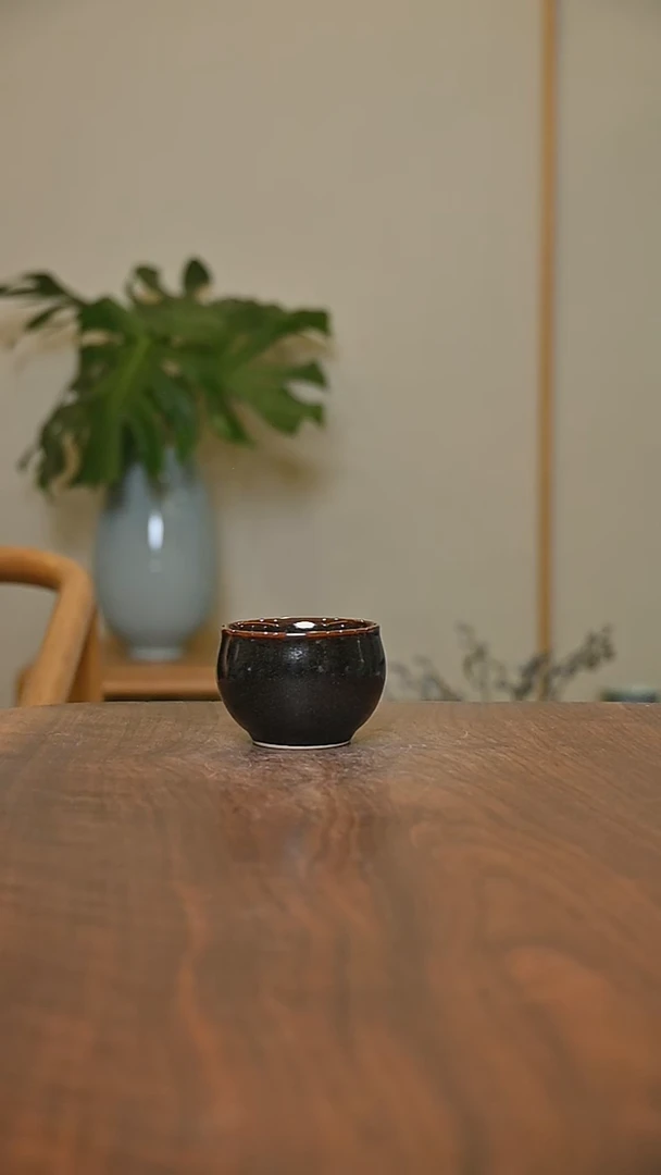 缸杯 矿石釉 微瑕 桑麻款
