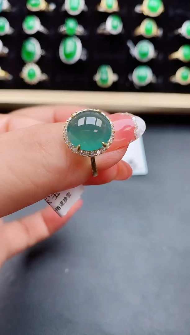 【闪购商品】翡翠戒指银S925镶嵌5080