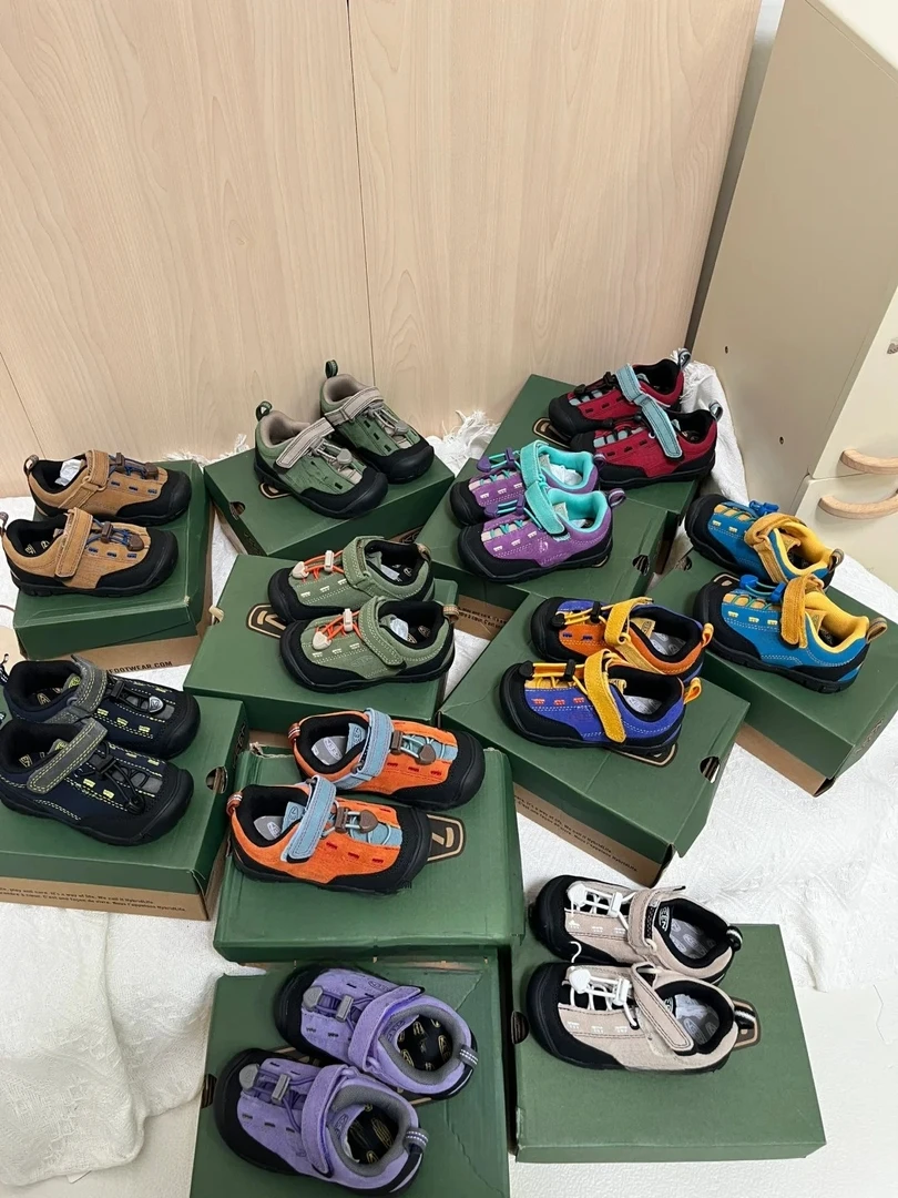 日本JASPER童鞋儿童户外登山鞋爬山休闲防滑耐磨魔术贴男女运动鞋