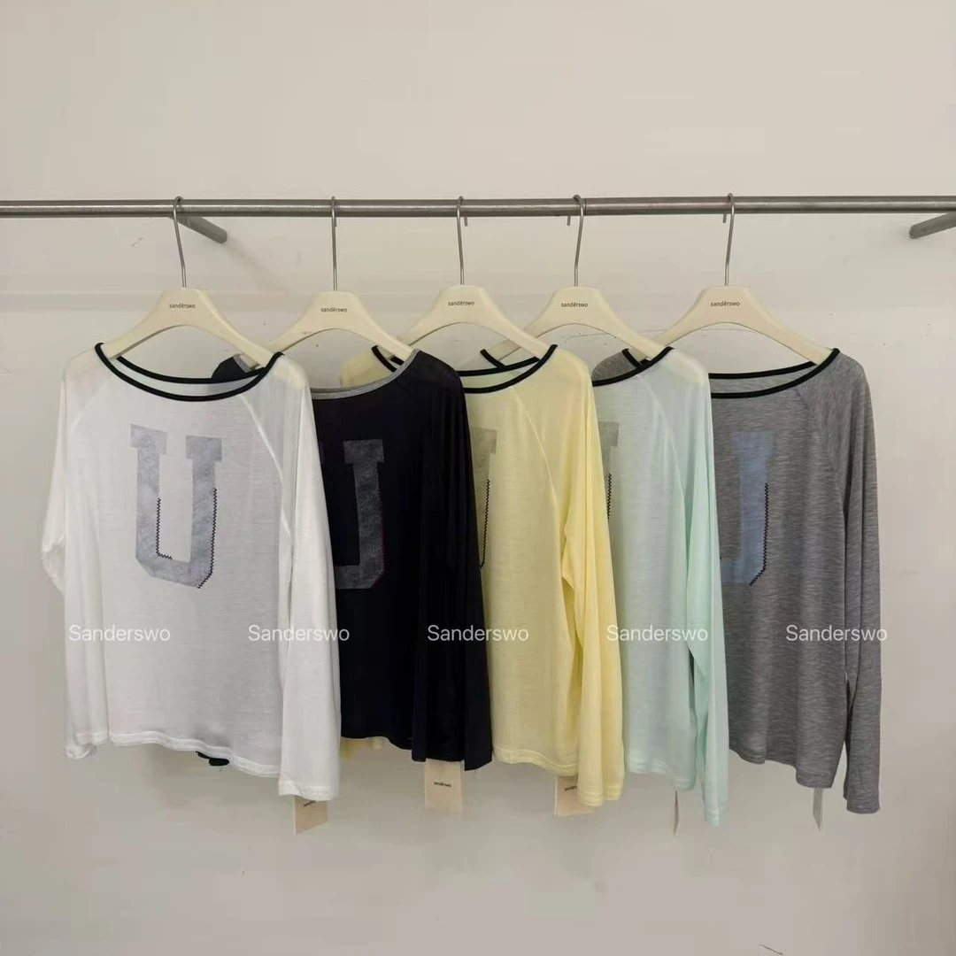 白白家-夏季福利撞色圆领字母印花防晒T恤#Y25T275