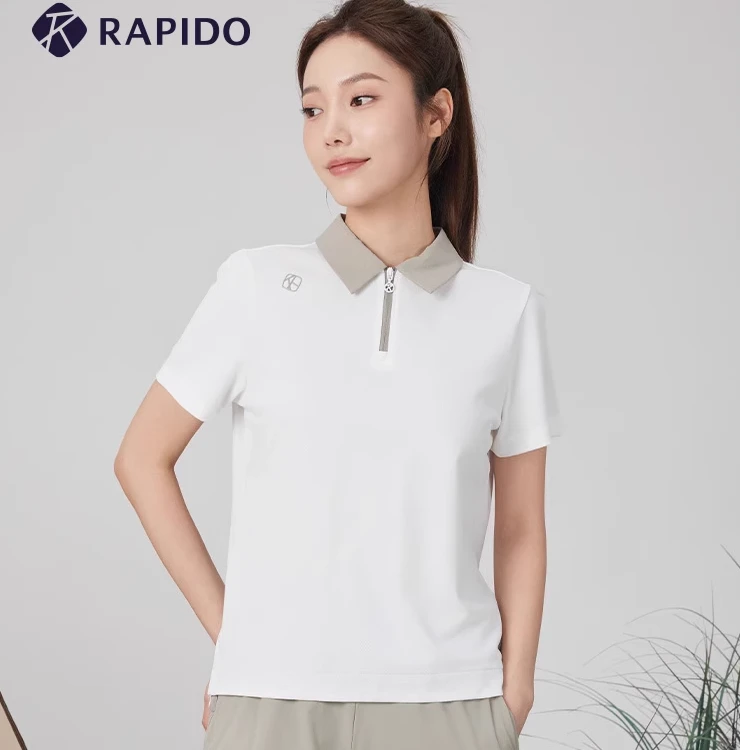 Rapido2025年夏季新款O系列拼色POLO衫休闲运动短袖T恤CP4342O36