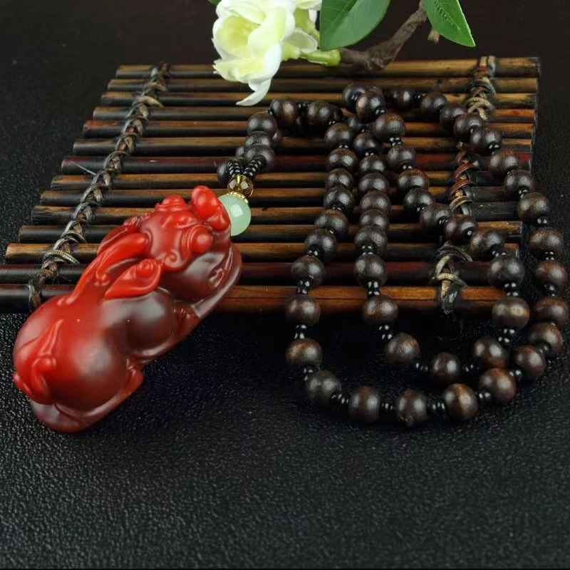 非金属大理石吊坠 SC-489    龙涎香木链子貔貅吊坠