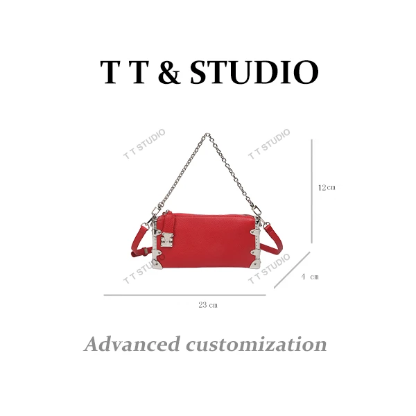 【TT Studio】SKL-5615-红色 RAIN.CUN简约腋下斜跨轻奢女包