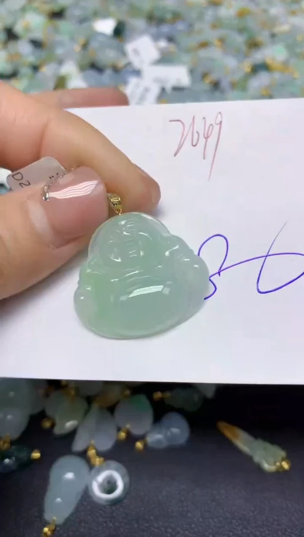 【闪购商品】翡翠挂件18K金镶嵌 天然翡翠A货