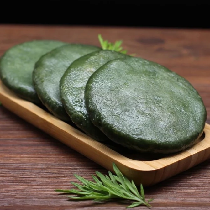 江西搅浆果子皮原味不加糖无馅青团新鲜艾草