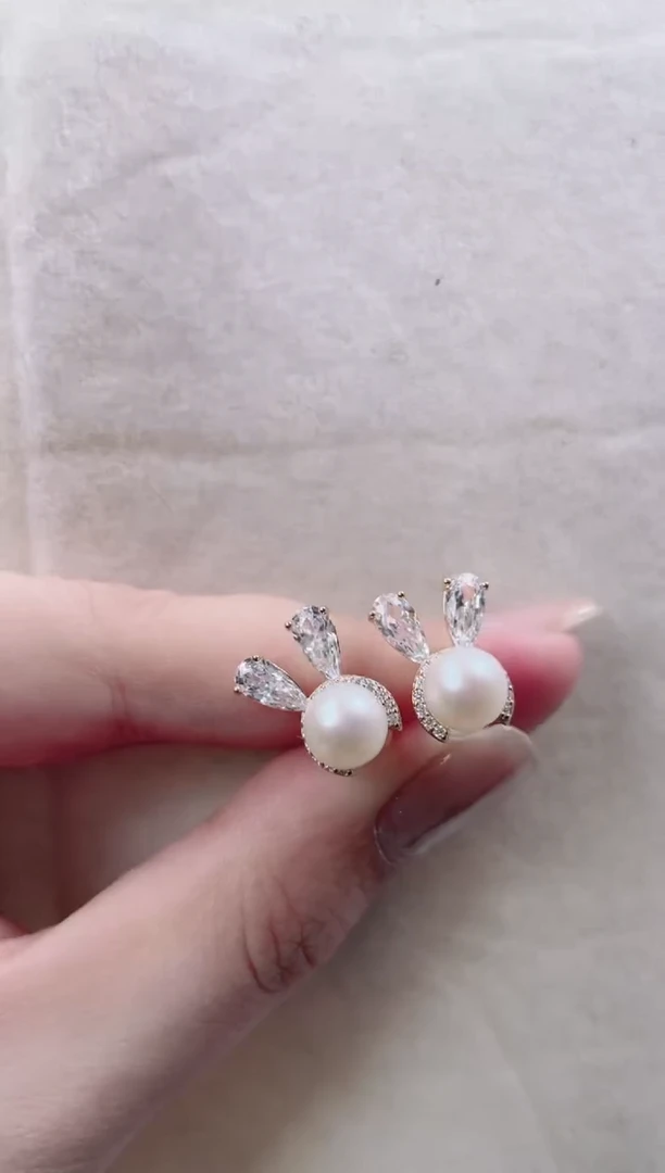 【闪购商品】淡水珍珠耳饰银S925镶嵌a654